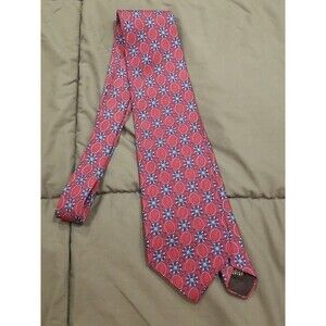 Christian Dior Monsieur Mens Tie Red Blue All Silk Imported Fabric (Made in USA)